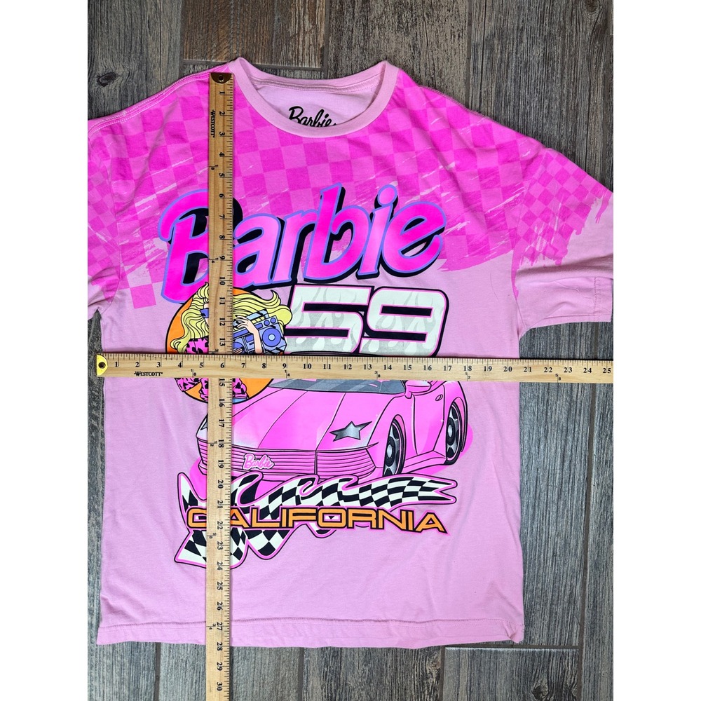 Barbie 59 California Pink Car Graphic T Shirt Large 2024 Mattel‎ - Picture 3 of 7